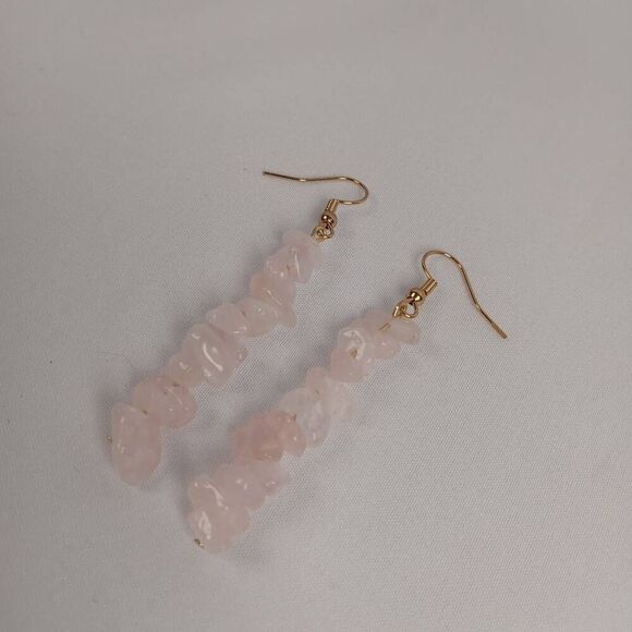 Rose quartz earrings boho bohemian western westerncore bohochic bohemianchic - Picture 3 of 3